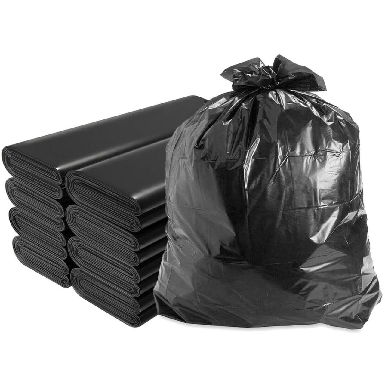 SKUSHOPS 50pcs Heavy Duty 45 65 Gallon Black Trash Bags 2 Mil Large Garbage Rubbish Bags